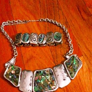 Abalone neck and bracelet